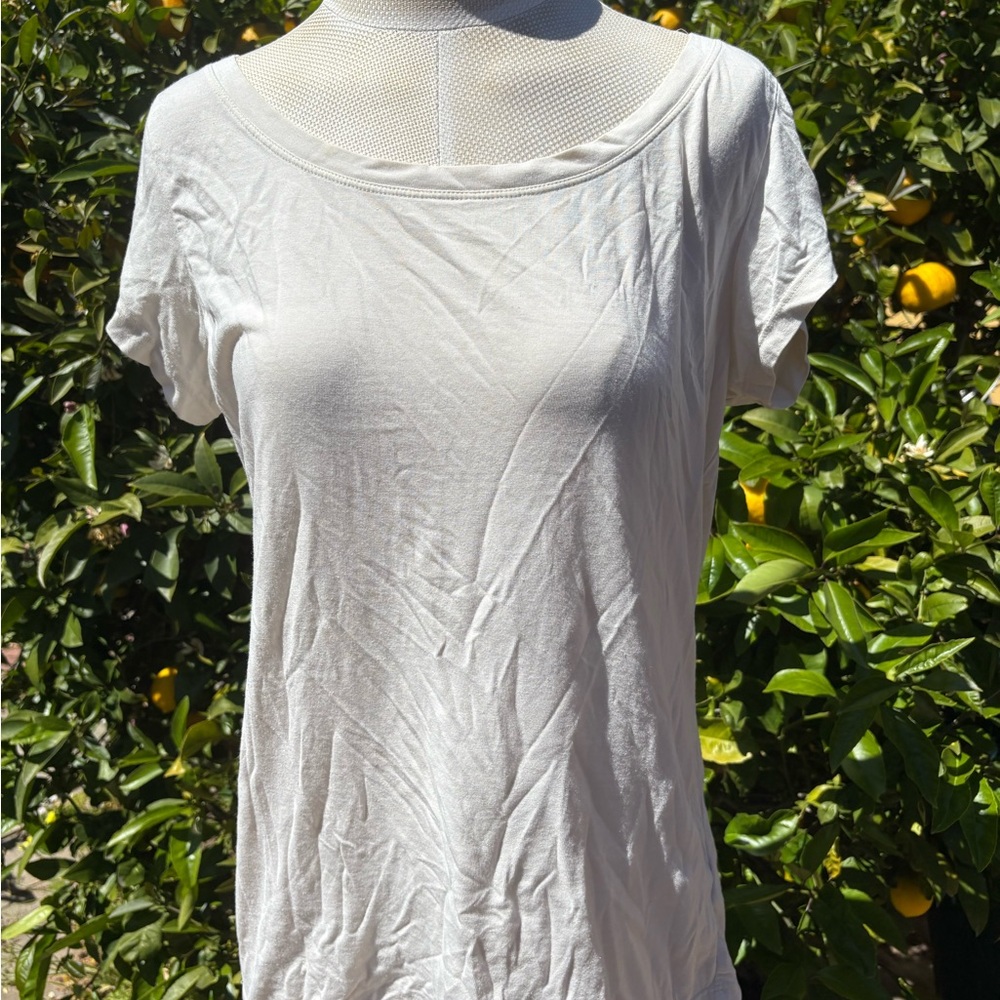 Eileen Fisher White Relaxed Short Sleeve Tee
